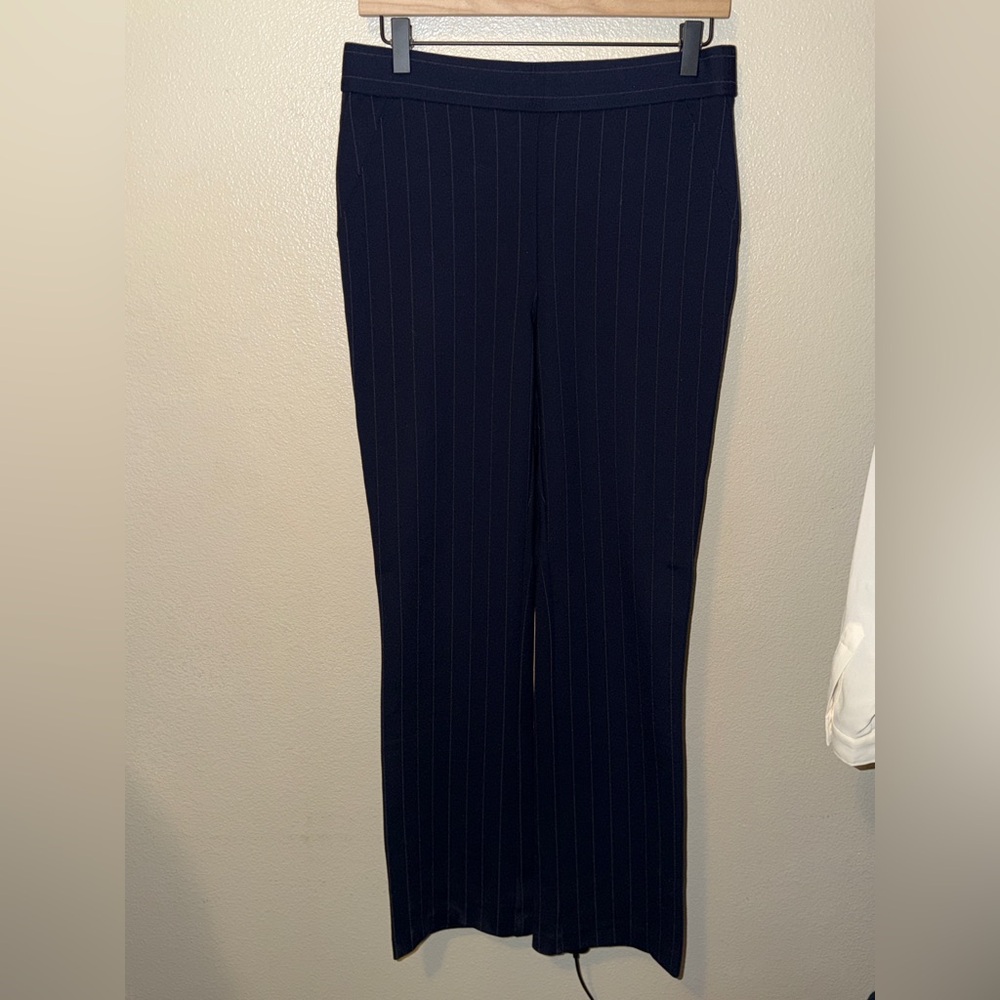 Thalian Navy Pinstripe Dress Pants Tailored Work Trousers size 8